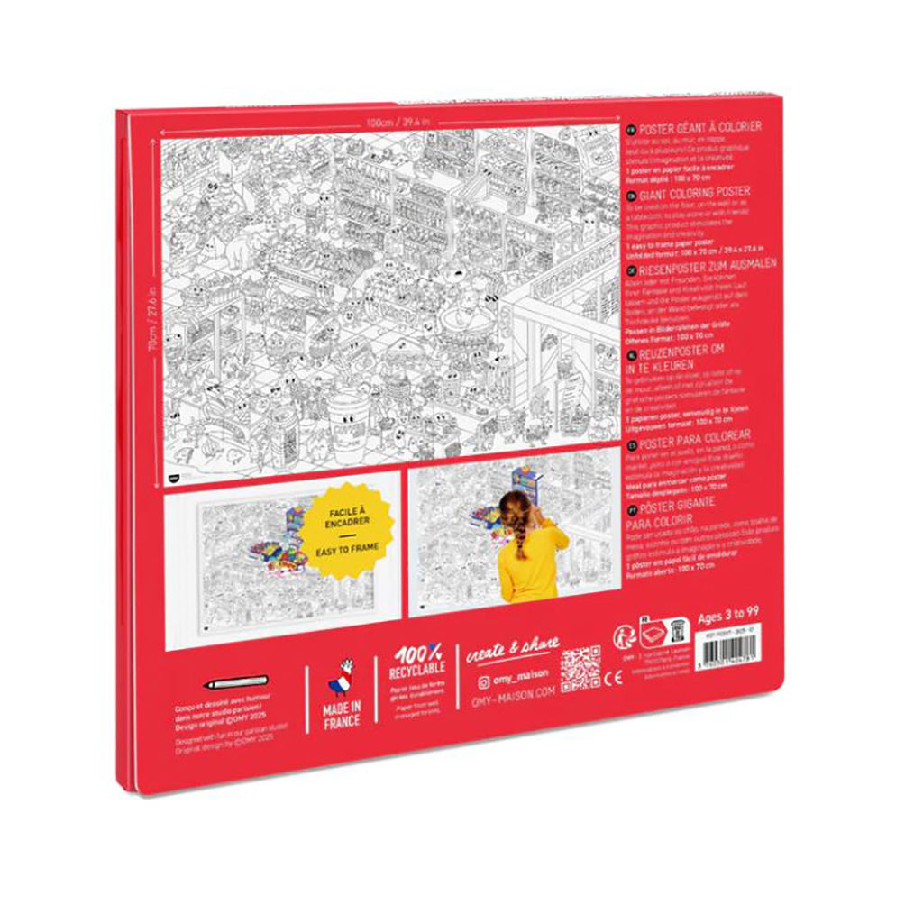 Omy stor affisch att färglägga, Supermarket