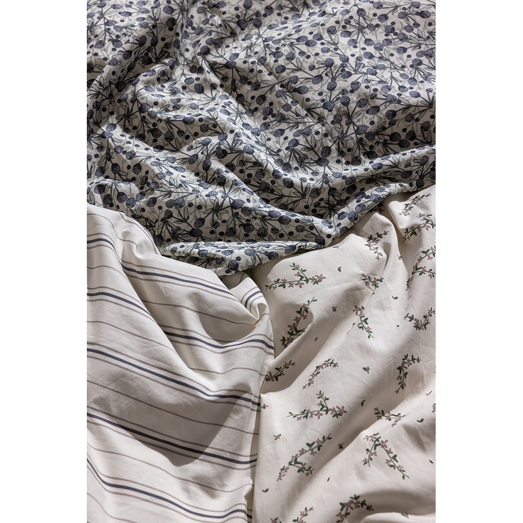 Sebra babybäddset, ekologisk - Blue Olive