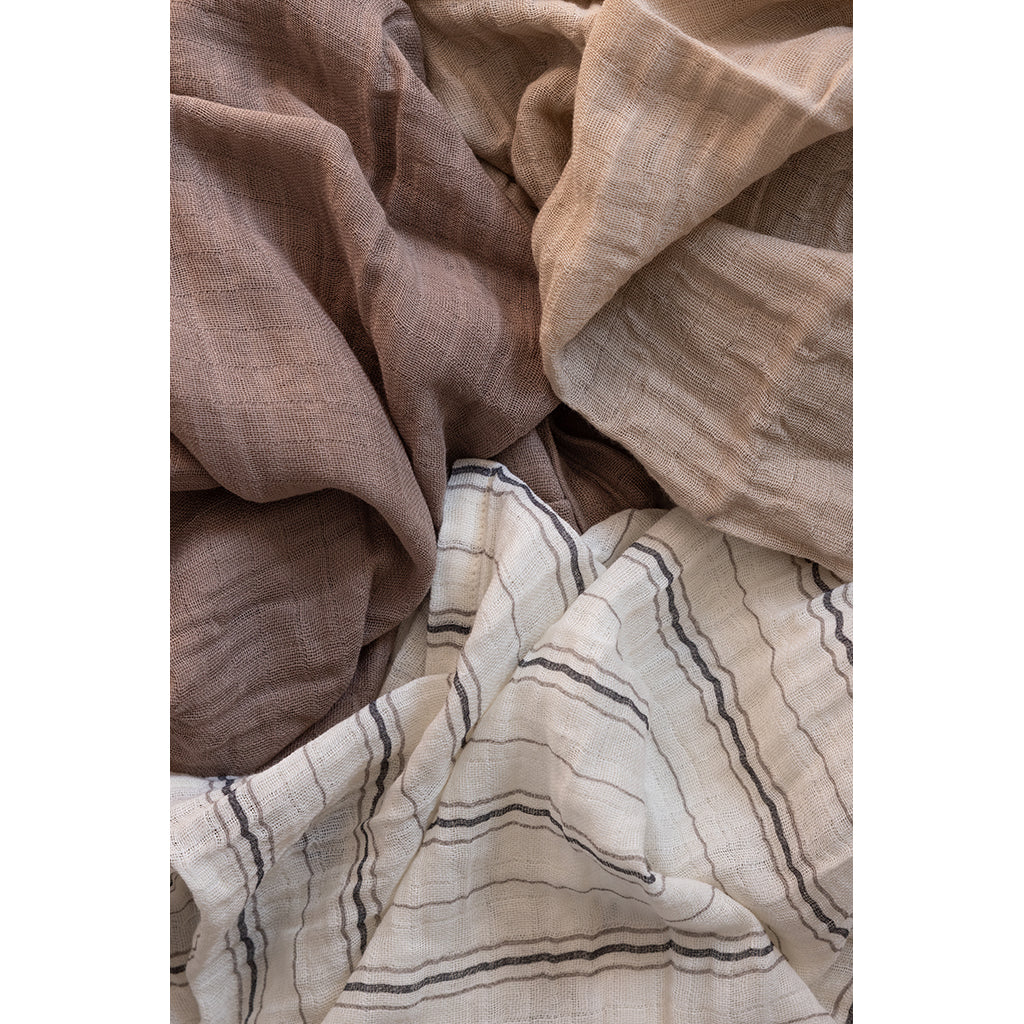 Sebra Tygblöjor, 3 st. - Cream stripe, Beige