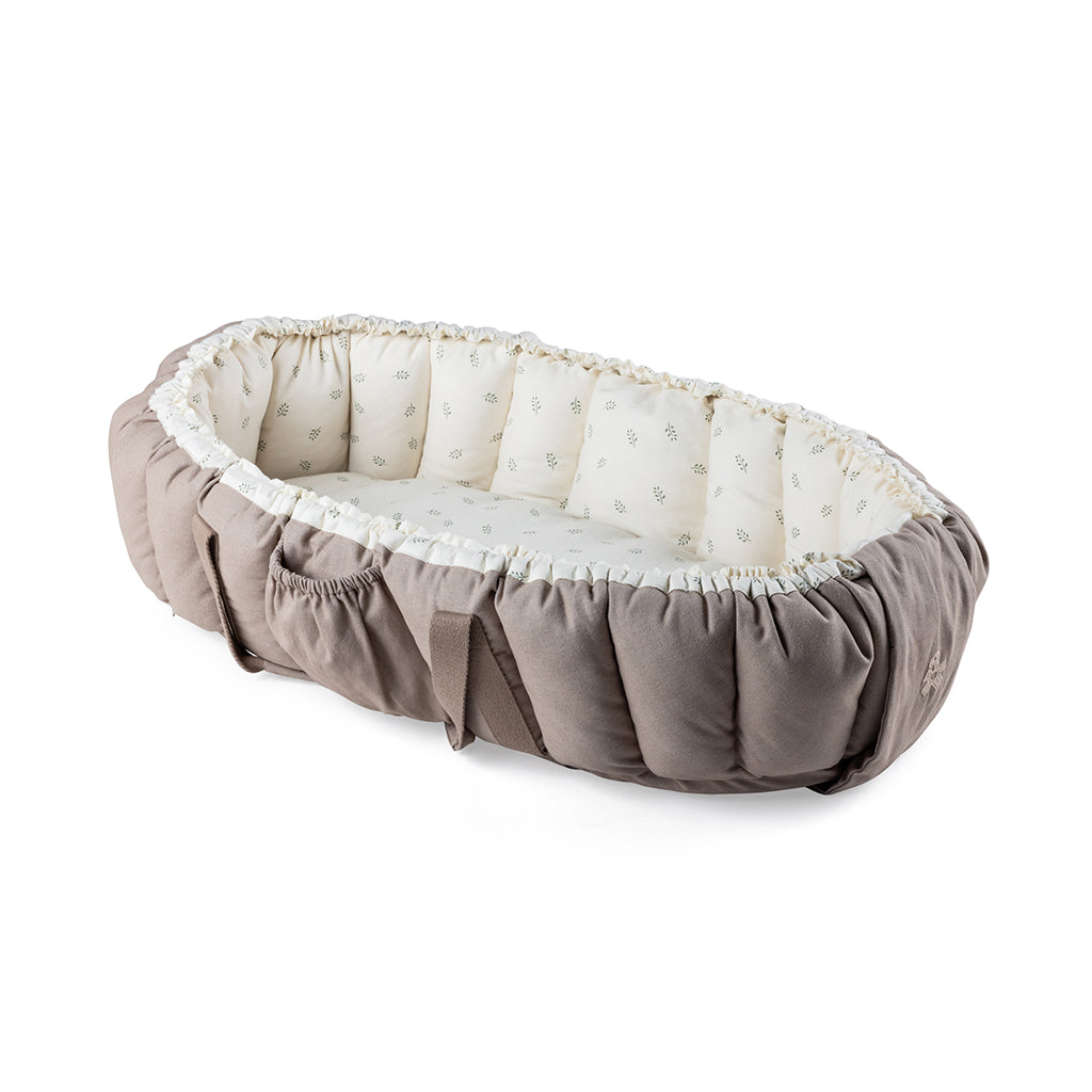 Sebra 3-i-1 babynest, babylift och lektäcke, Sophora Leaves - Beige