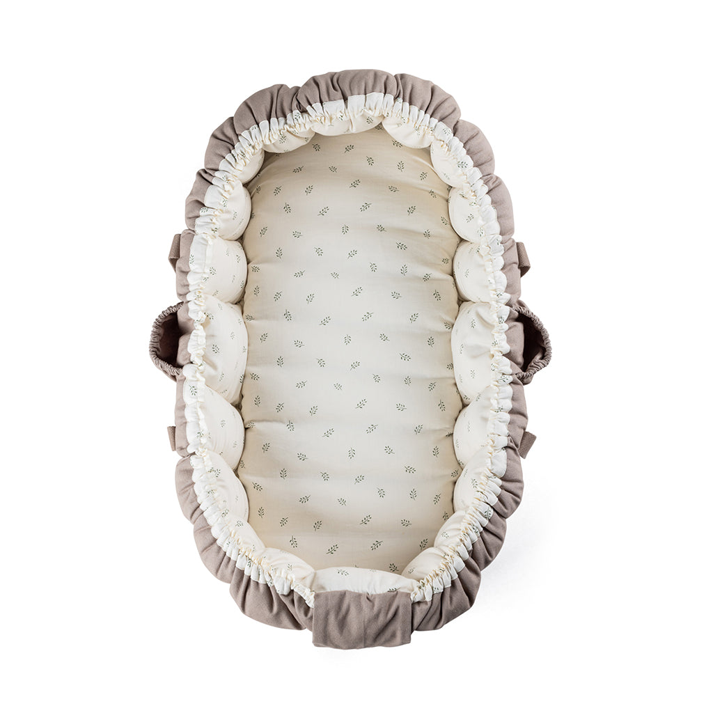 Sebra 3-i-1 babynest, babylift och lektäcke, Sophora Leaves - Beige