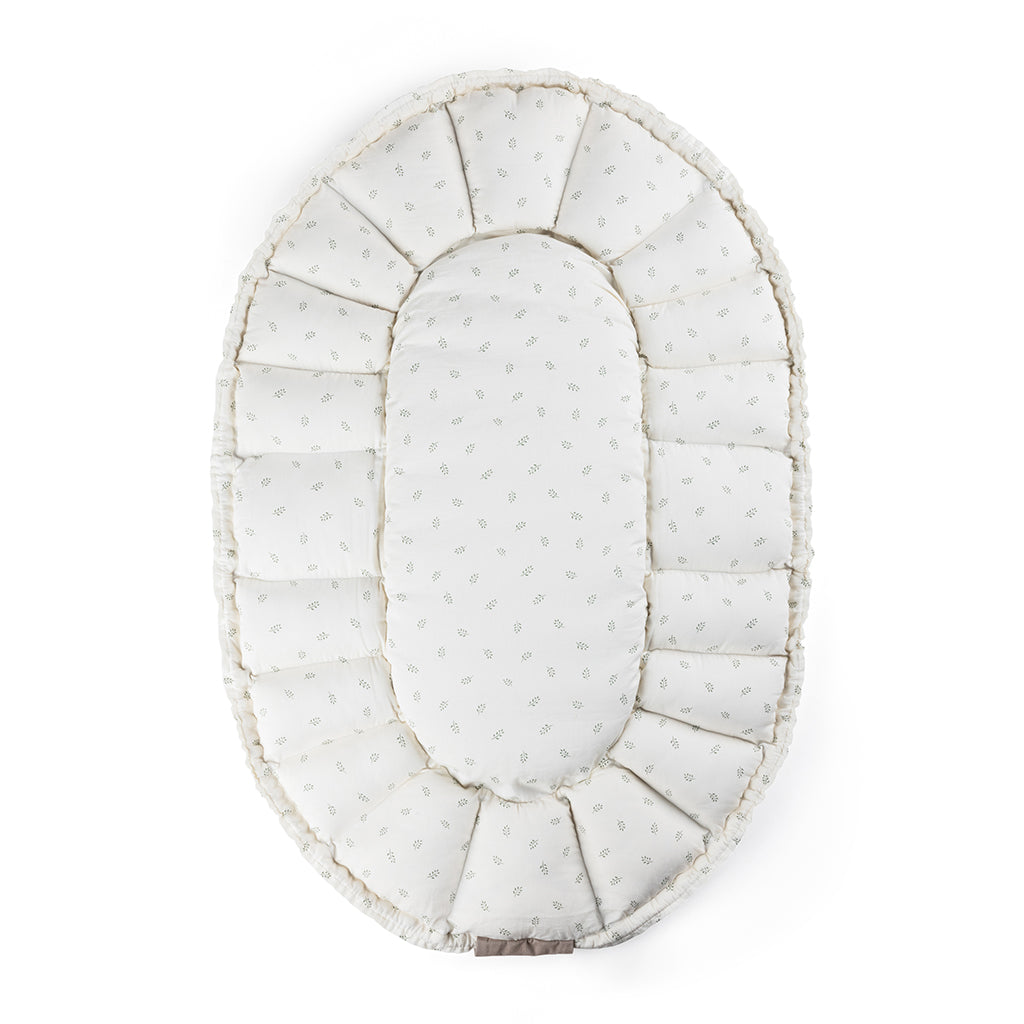 Sebra 3-i-1 babynest, babylift och lektäcke, Sophora Leaves - Beige