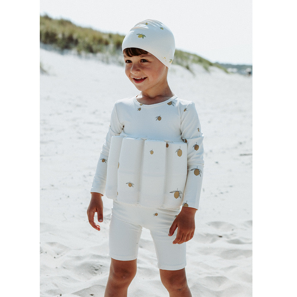 Konges Sløjd baddräkt, heltäckande med avtagbara flytblock, Lemon – strl. 9 mån – 4 år