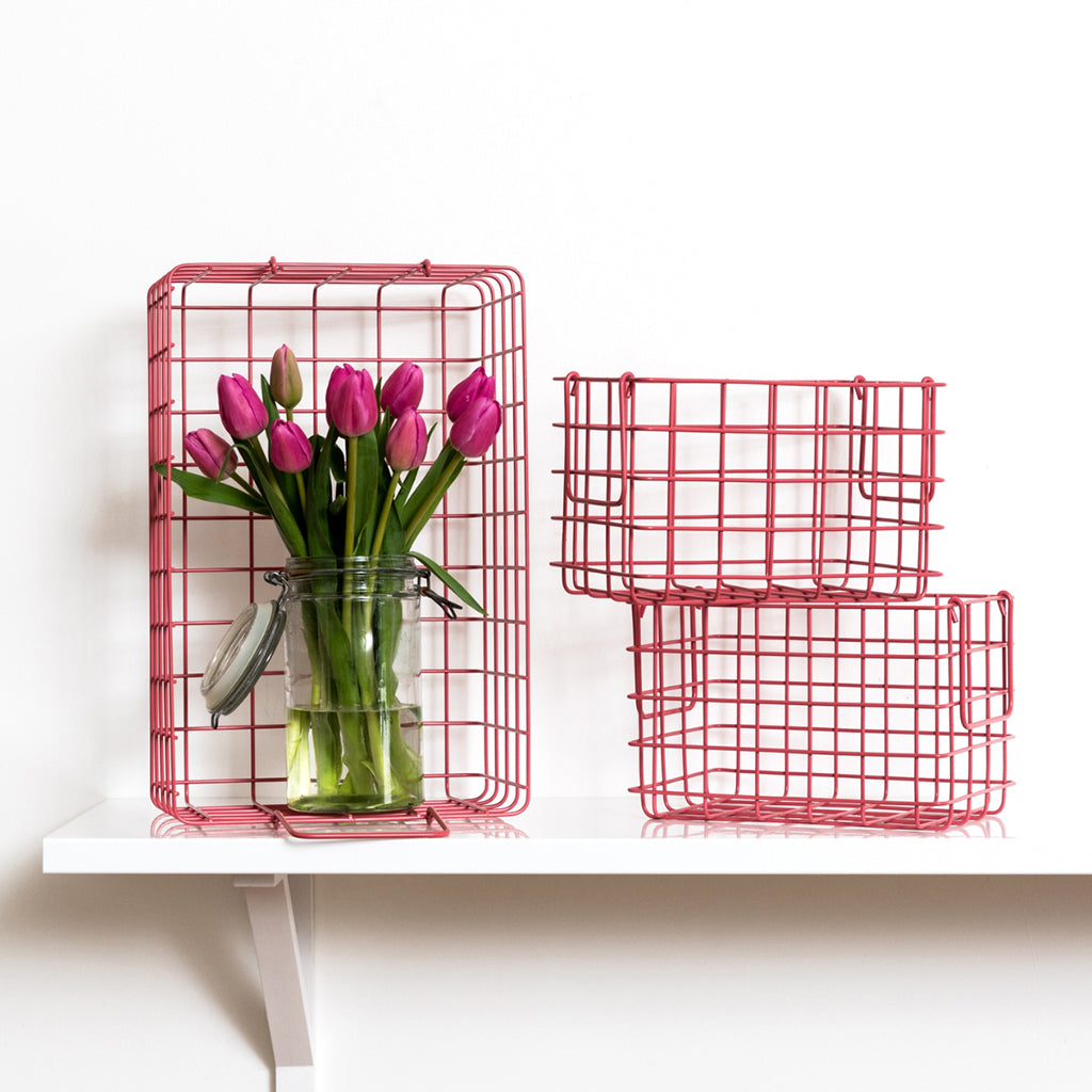 Mustard Made Korgar, set med 3 trådkorgar - Berry