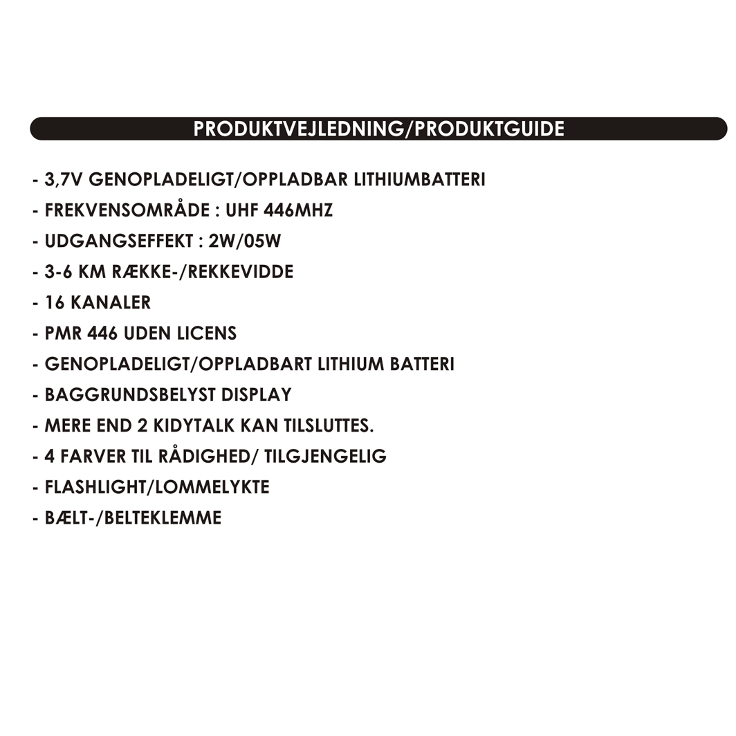 Kidywolf walkie talkie för barn, Kidytalk - Blå/Röd