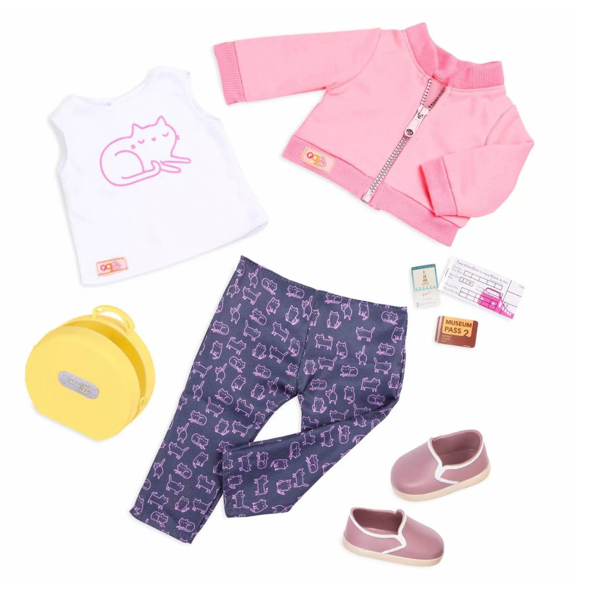 Our Generation Deluxe dockkläder, Jacka och katt-t-shirt