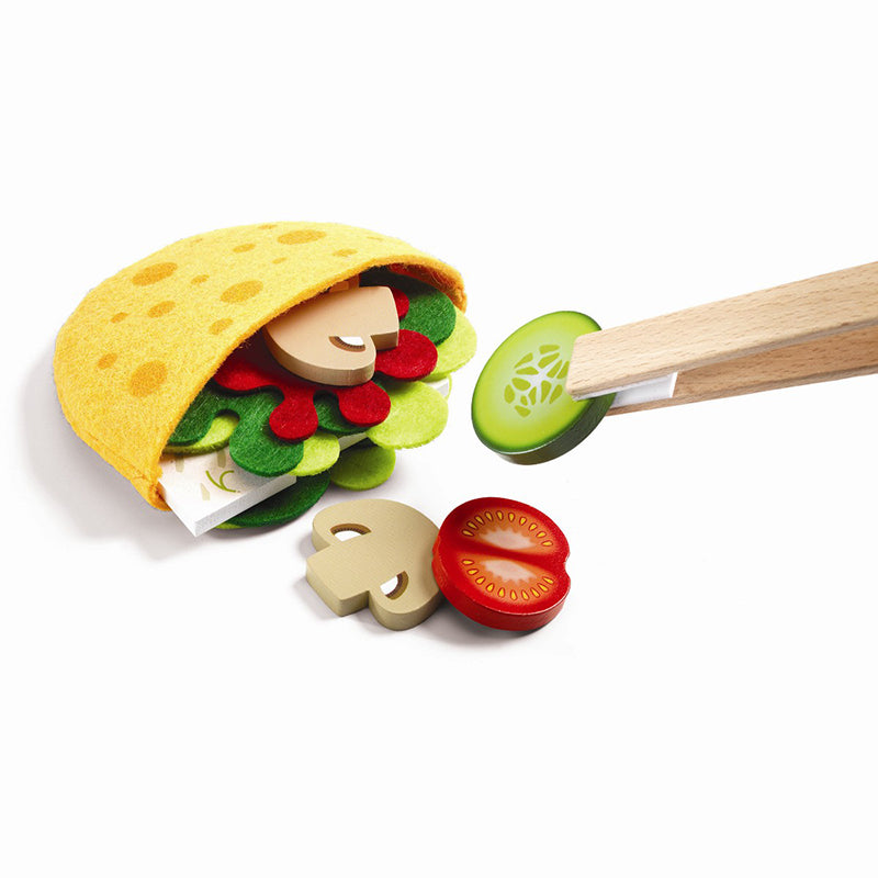 Djeco låtsasmat i ask, Skapa pita bröd
