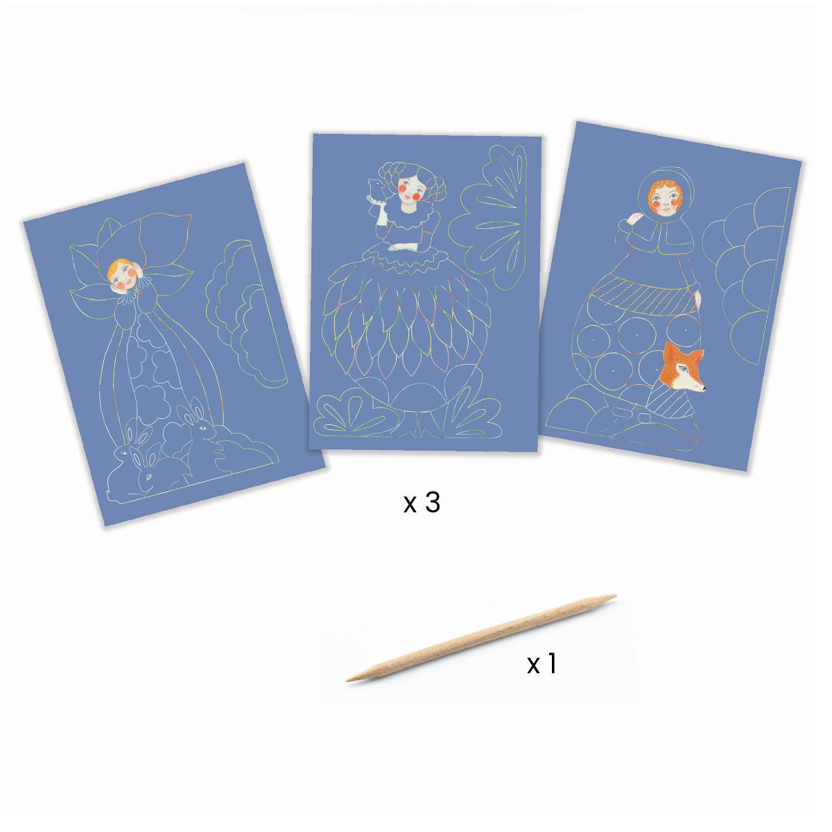 Djeco scratchkort, vackra klänningar