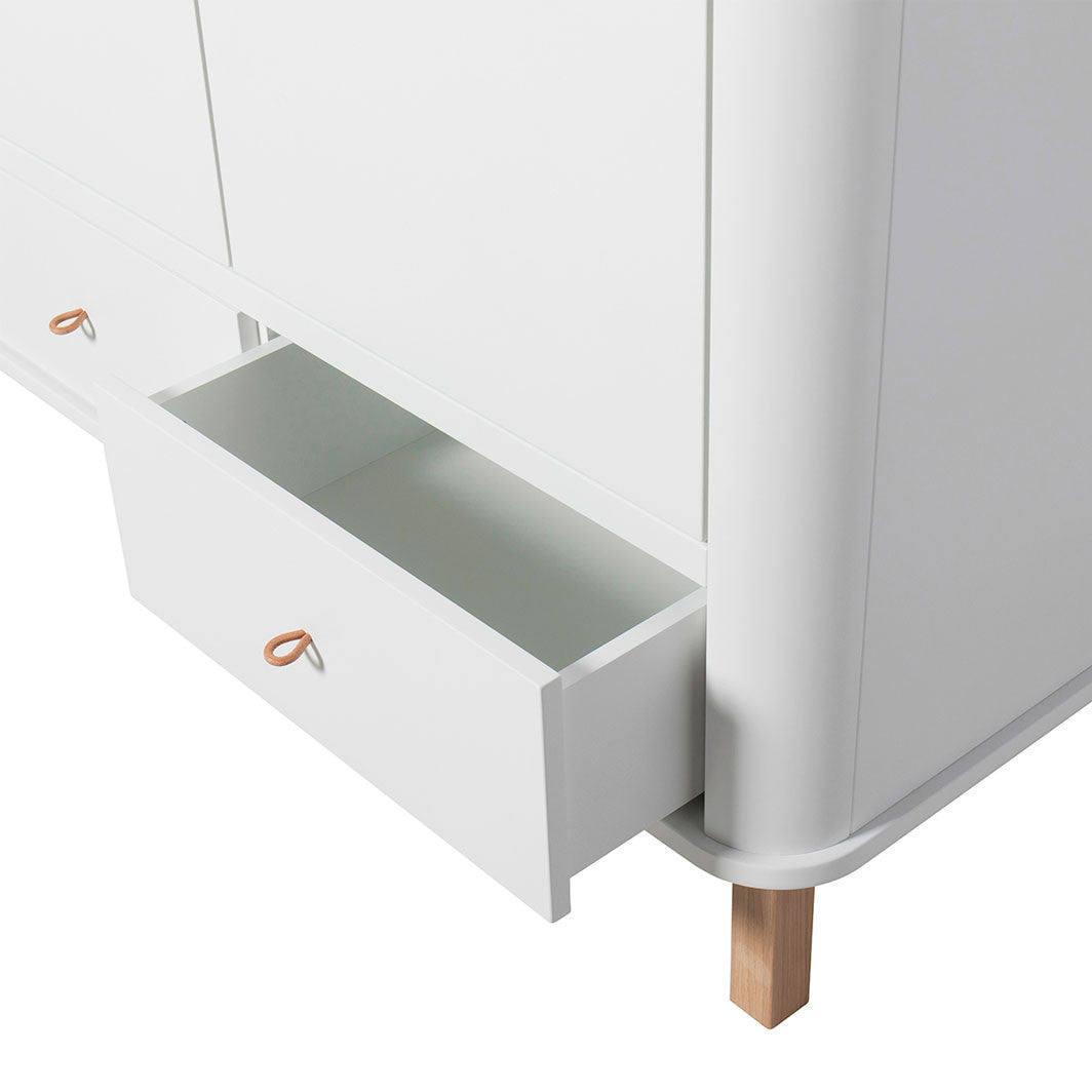 Oliver Furniture Wood garderob med 2 dörrar, vit/ek - höjd 204 cm