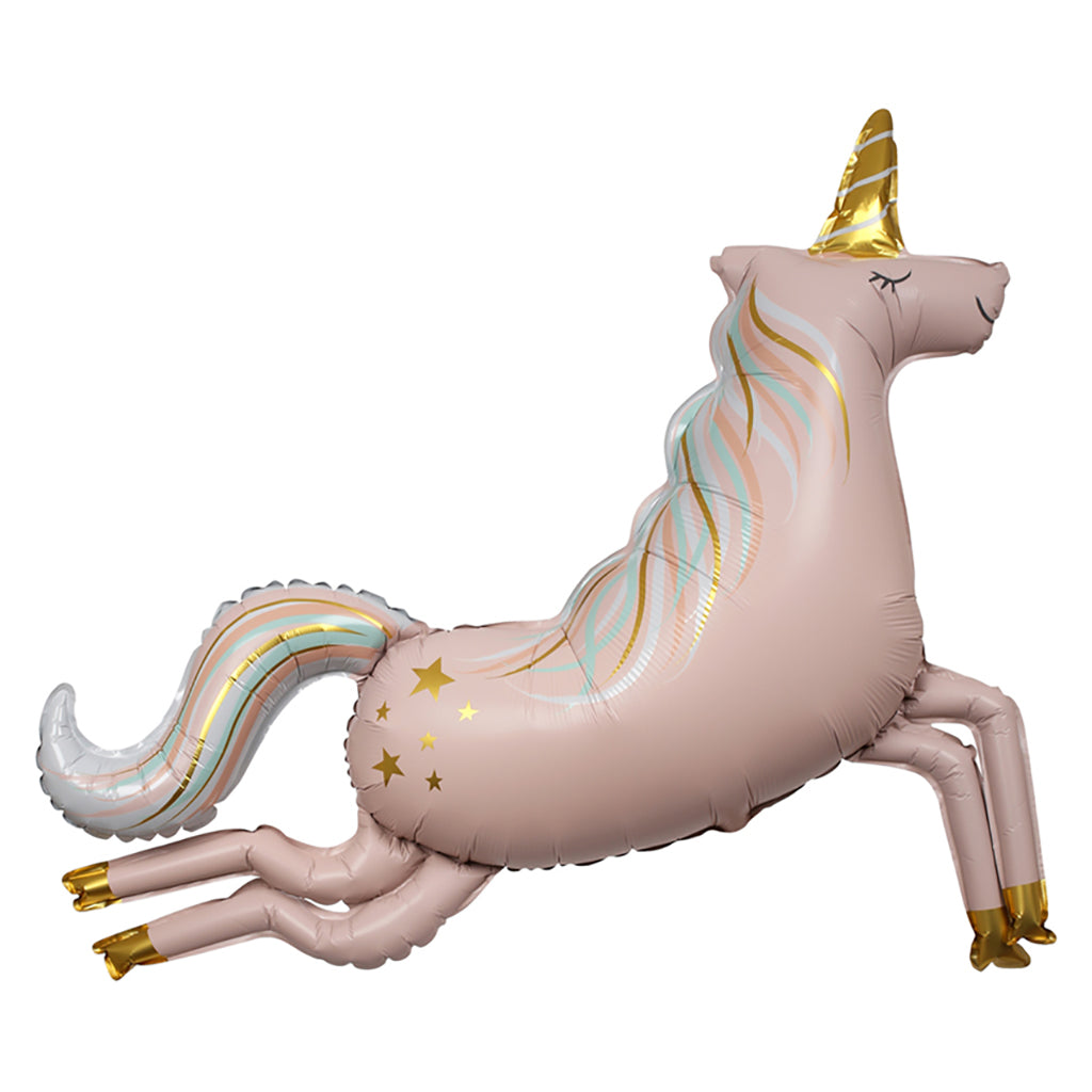 Meri Meri ballon sæt, Unicorn, lyserød enhjørning - 150 cm