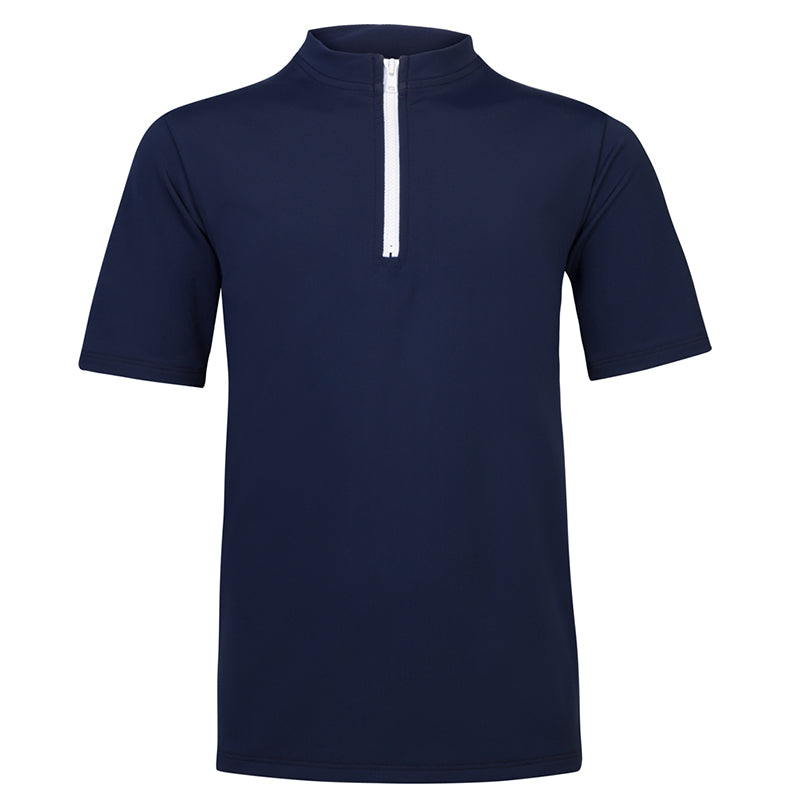 Petit Crabe UV badblus med dragkedja och korta ärmar, Max, blå - 1-10 år