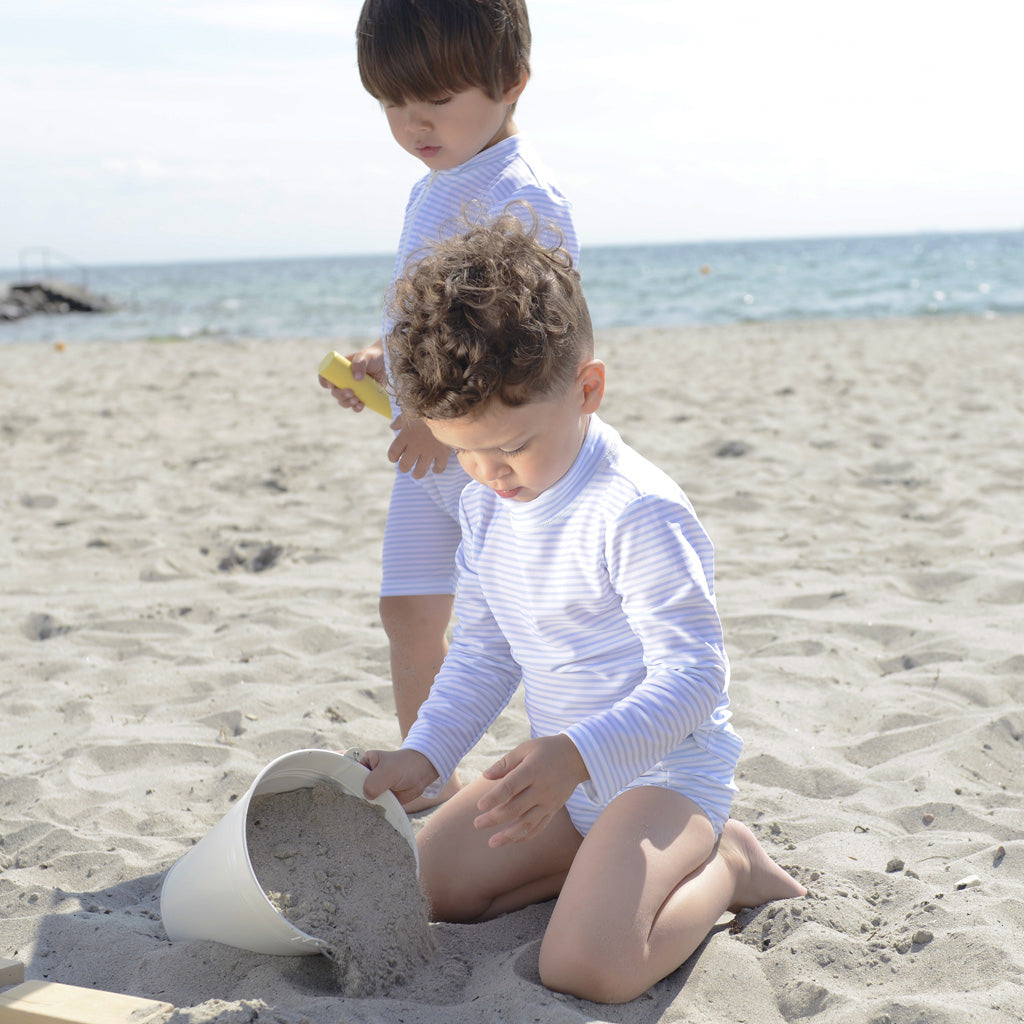 Petit Crabe UV-badtröja, Sydney, Baby blue/White - 0-10 år