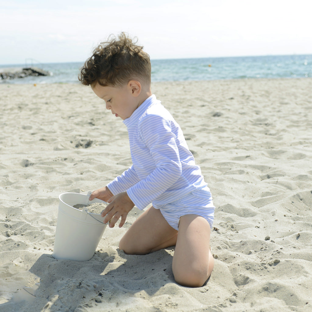 Petit Crabe UV-badtröja, Sydney, Baby blue/White - 0-10 år