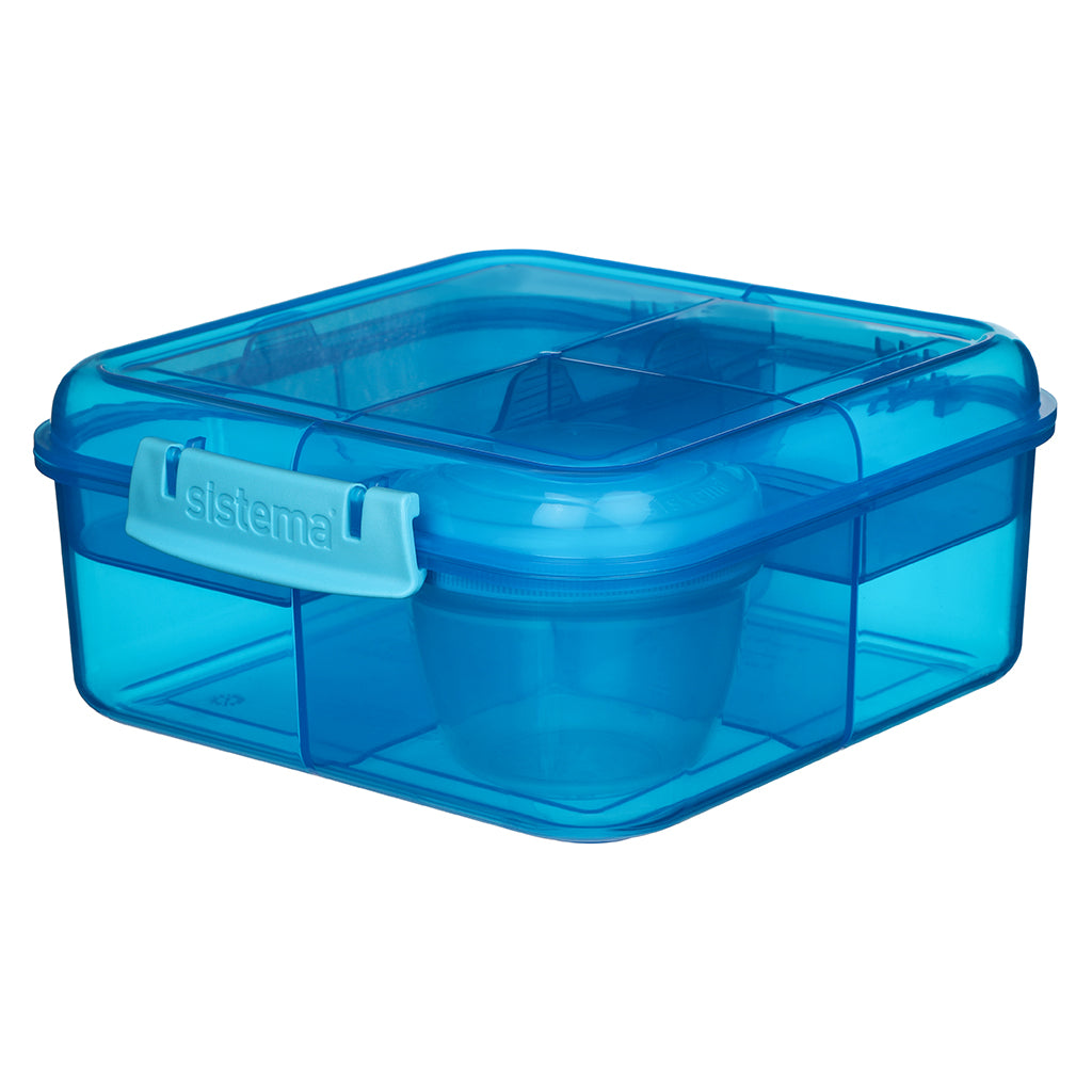 Sistema Bento Cube matlåda med 5 fack och en behållare, 1,25L - Blue