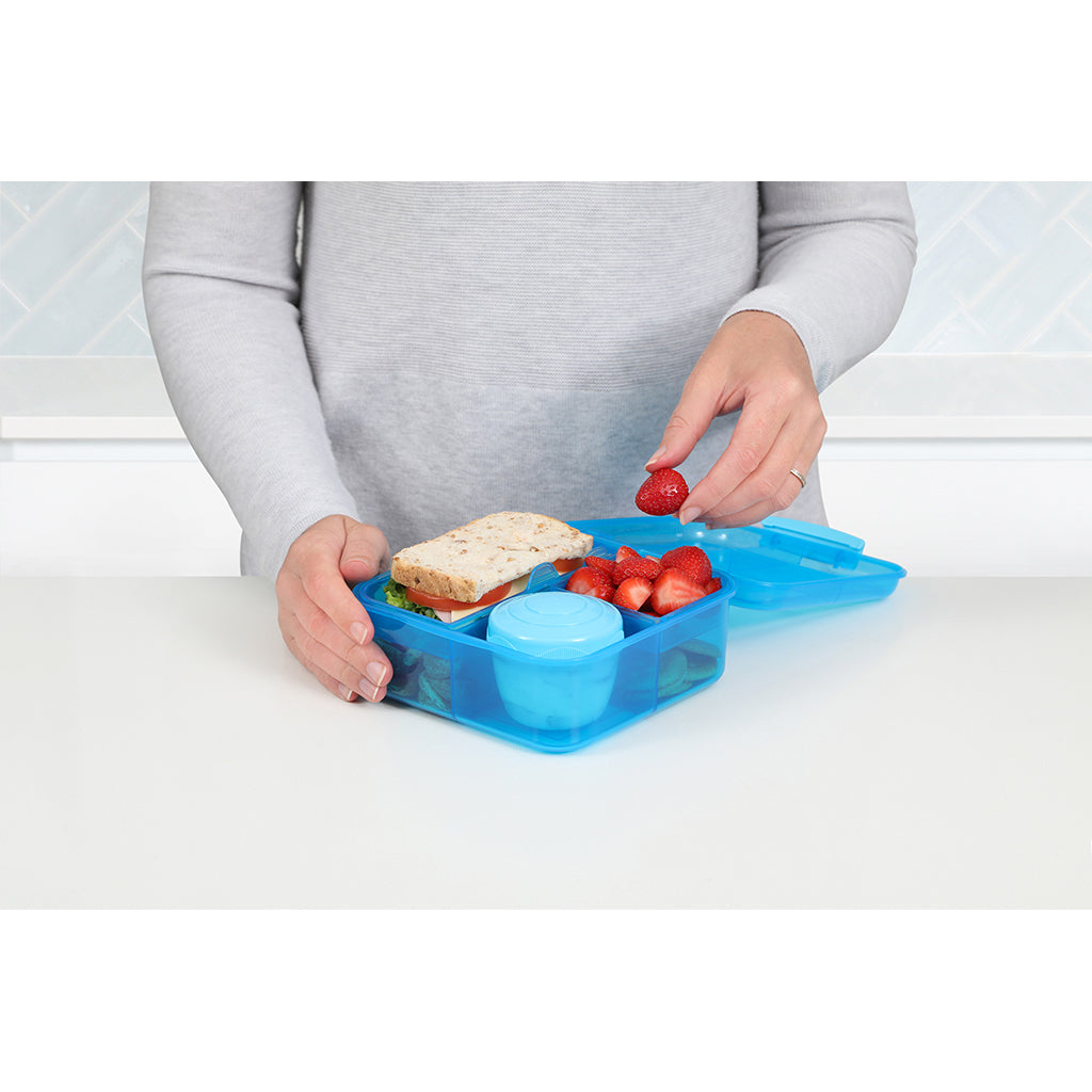 Sistema Bento Cube matlåda med 5 fack och en behållare, 1,25L - Blue
