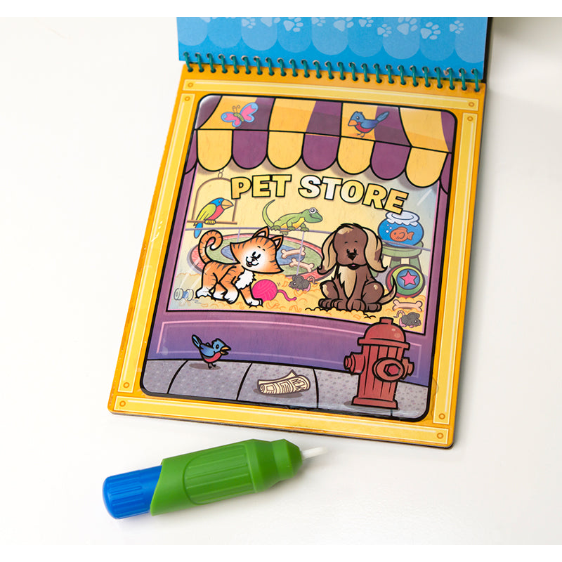 Water-wow, måla med vatten, återanvändbara motiv - djur