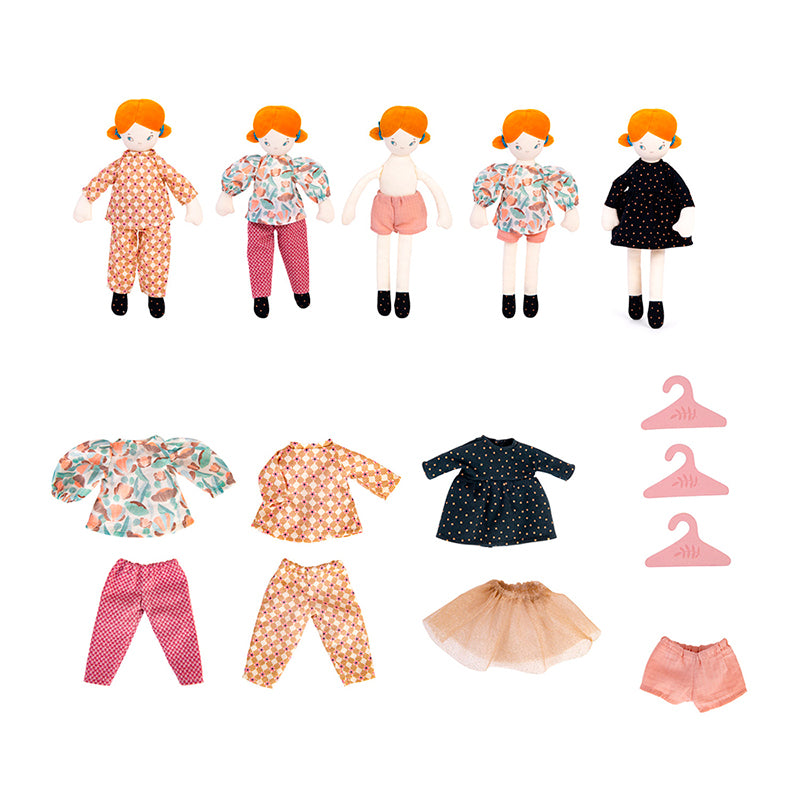 Moulin Roty docka, Den lilla Pariserväskan med tygdocka och kläder