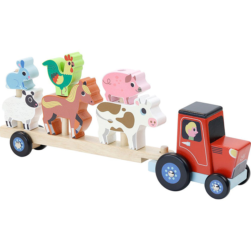 Vilac traktor med stabledyr i træ