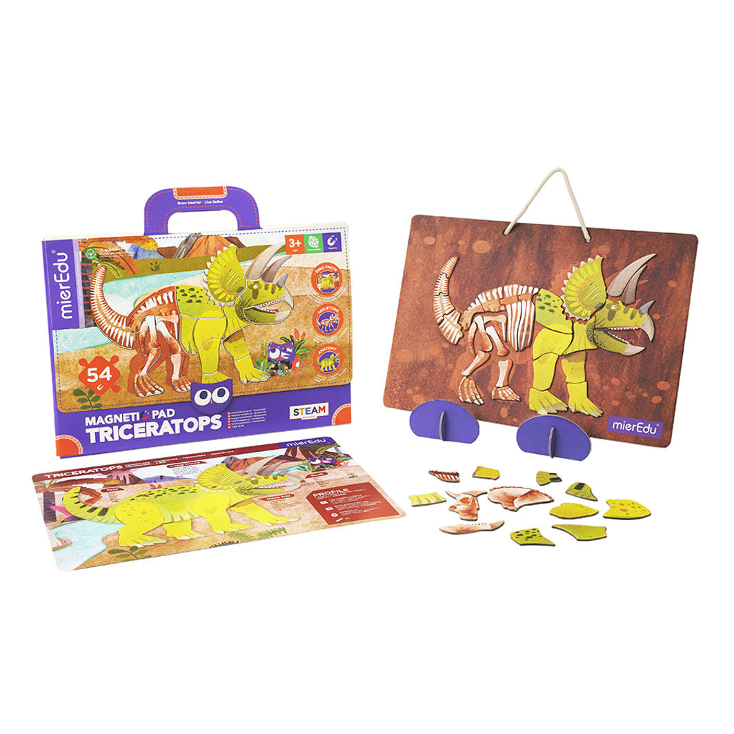 mierEdu, Magnetisk lekplatta/pussel - Triceratops