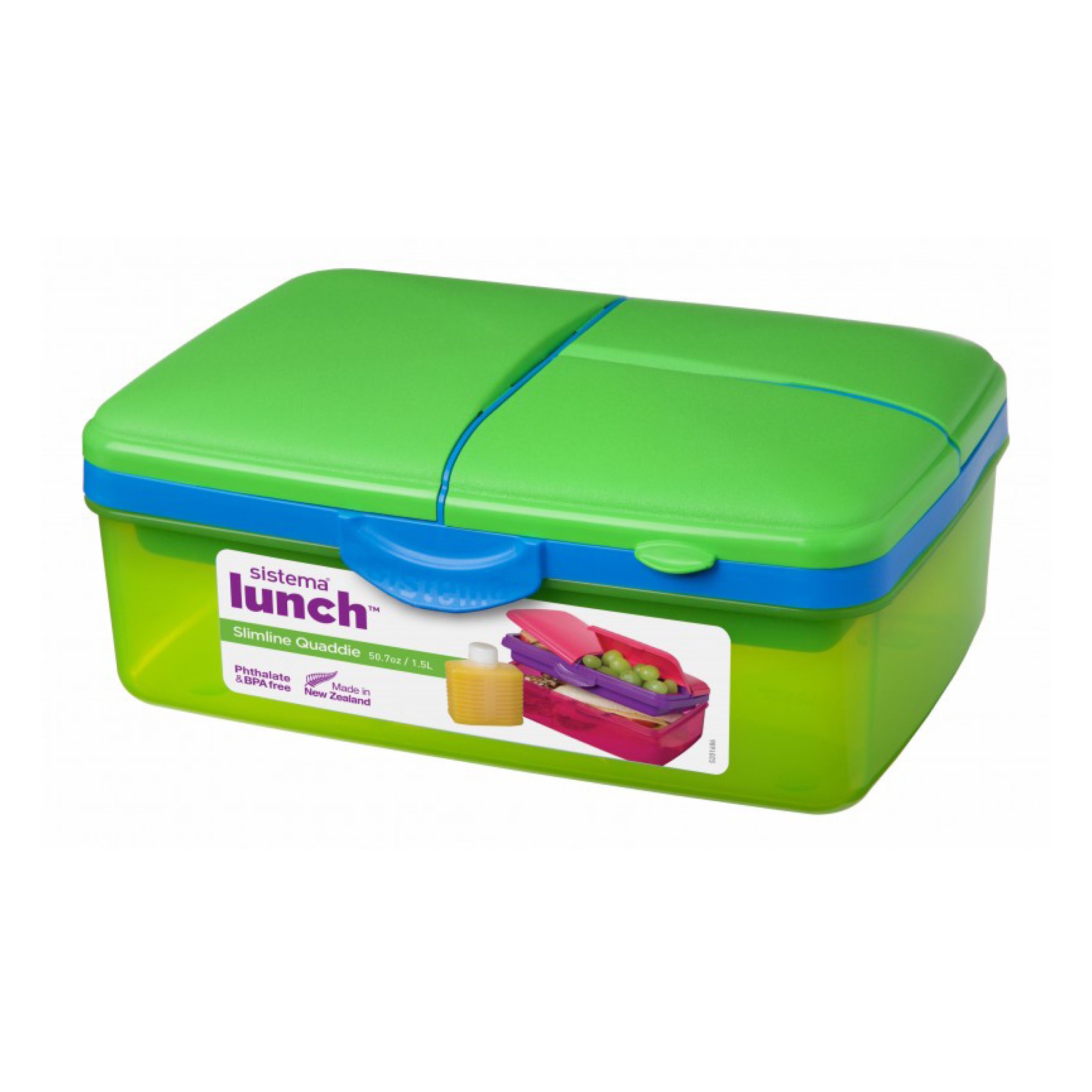 Sistema matlåda med fack och flaska/kylelement, lime