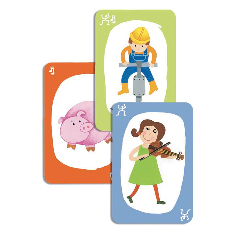 Djeco pouet-pouet, mime og gætte spil