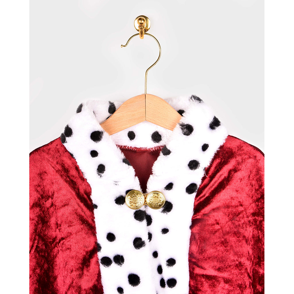 Den goda Fen utklädnad, kungacape i velour – stl. 4–8 år