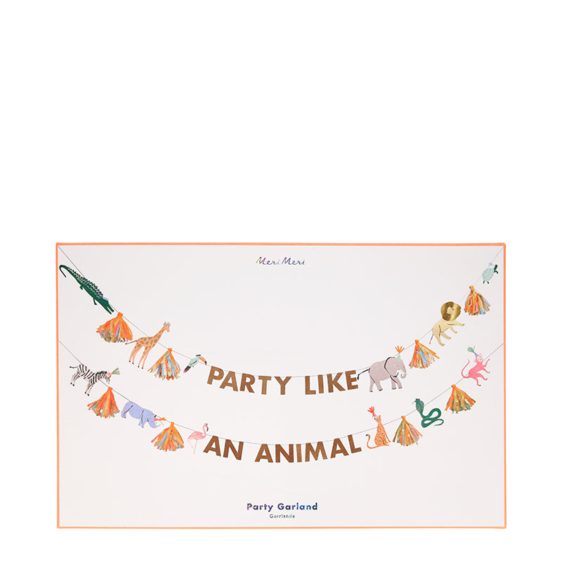 Meri Meri girlang med safari djur - 3,8 meter