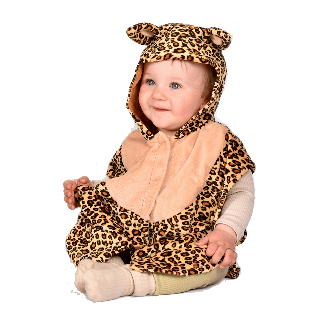 Den goda Fen dyrekostume, Leopard kappe - str. 1-4 år