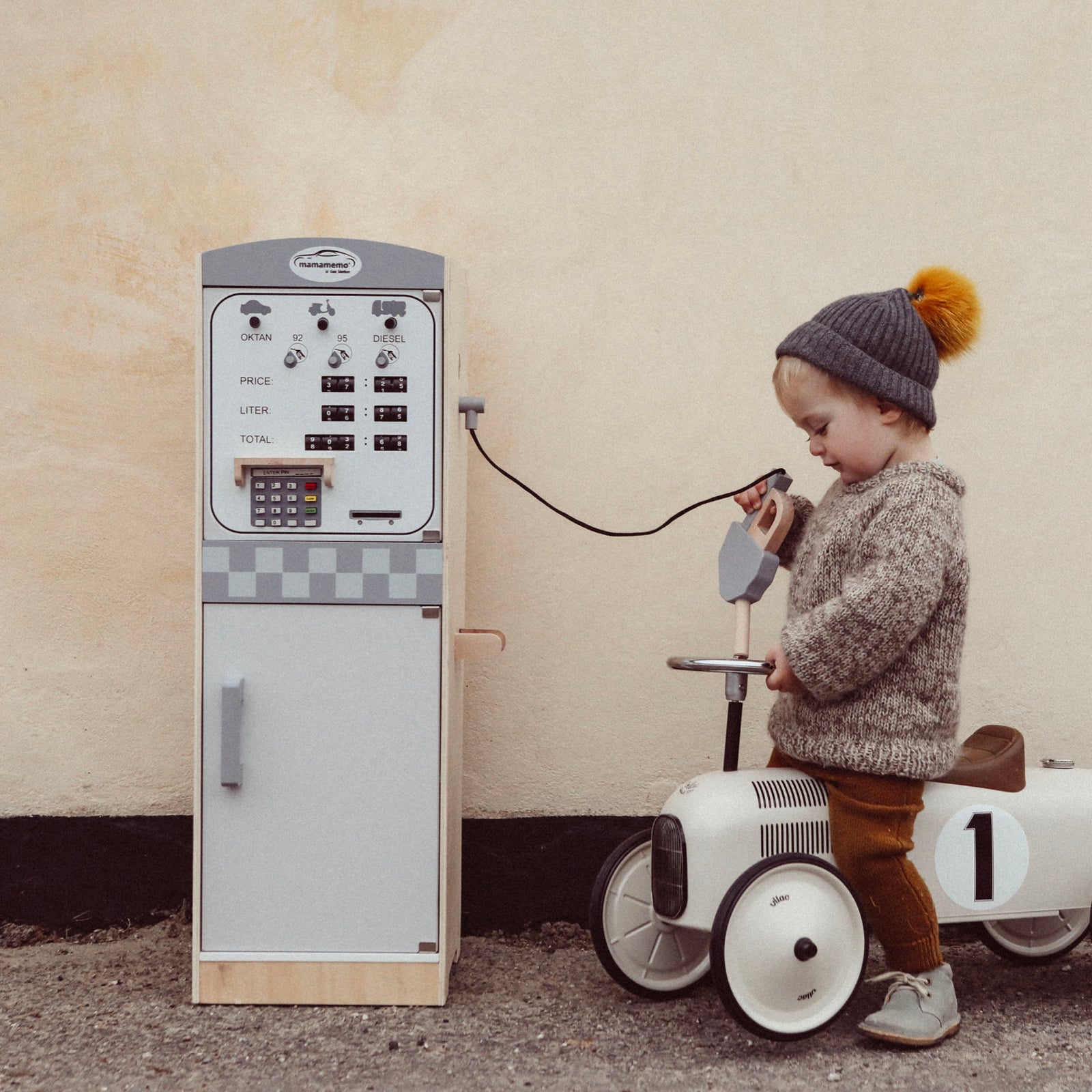 Vilac gåbil i metall, råvit