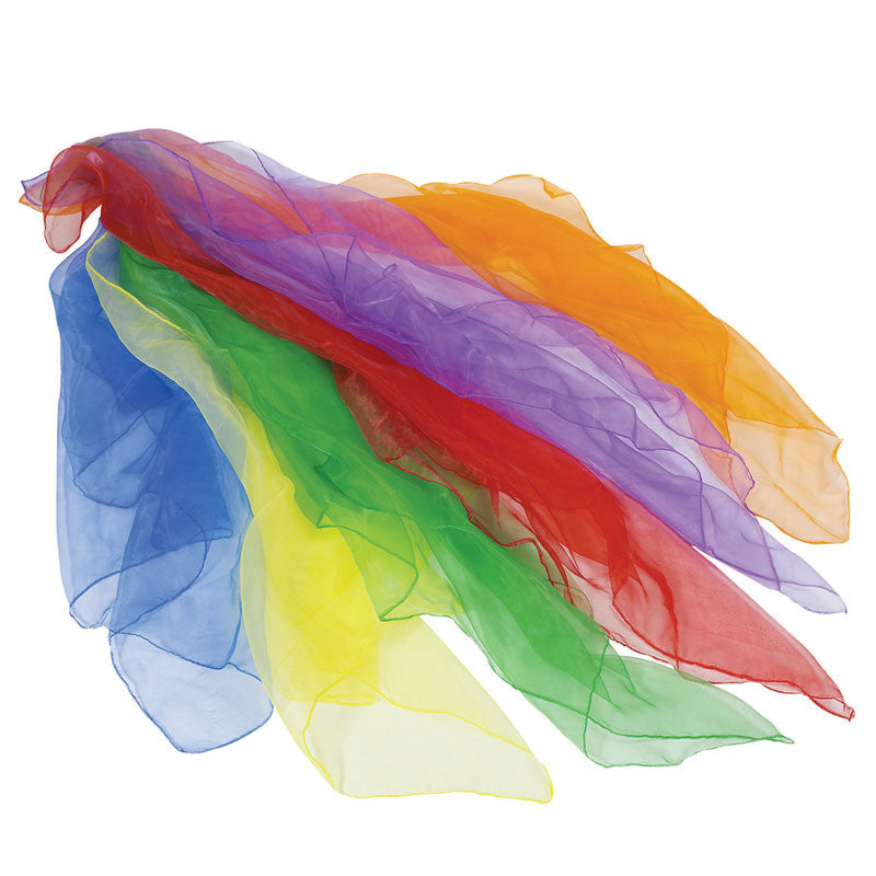 Nylon tørklæder til showdans, gymnastik og trylleri - 6 stk