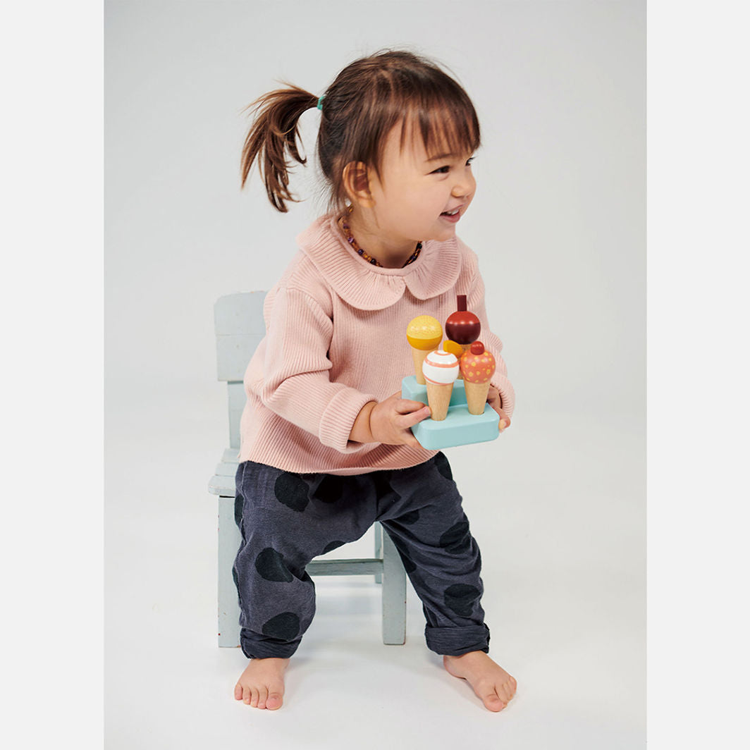 Mentari, Lekmat i trä, 4 glasstrutar – Sunny Gelato