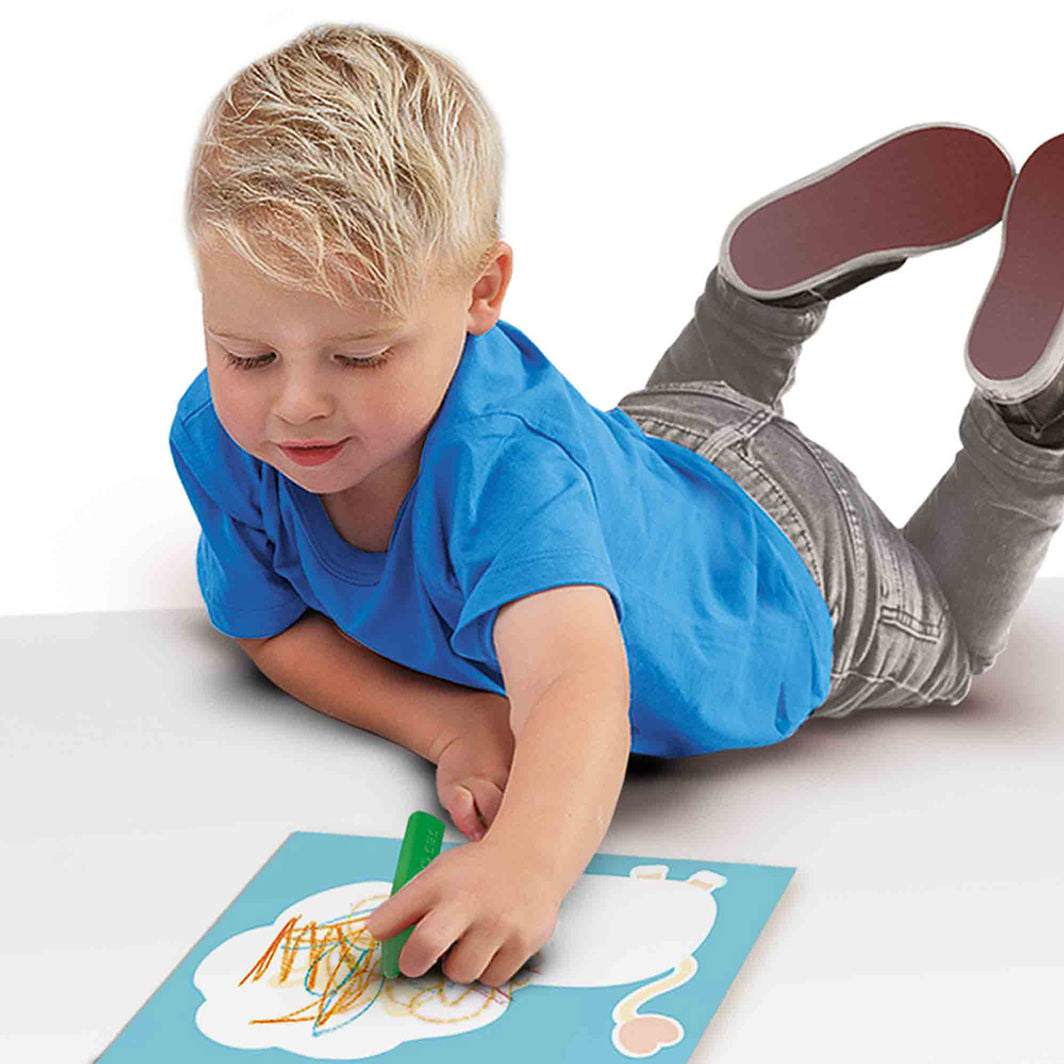 SES Creative Mitt första kreativa set, färgkritor och djurkort - För 1-4 år