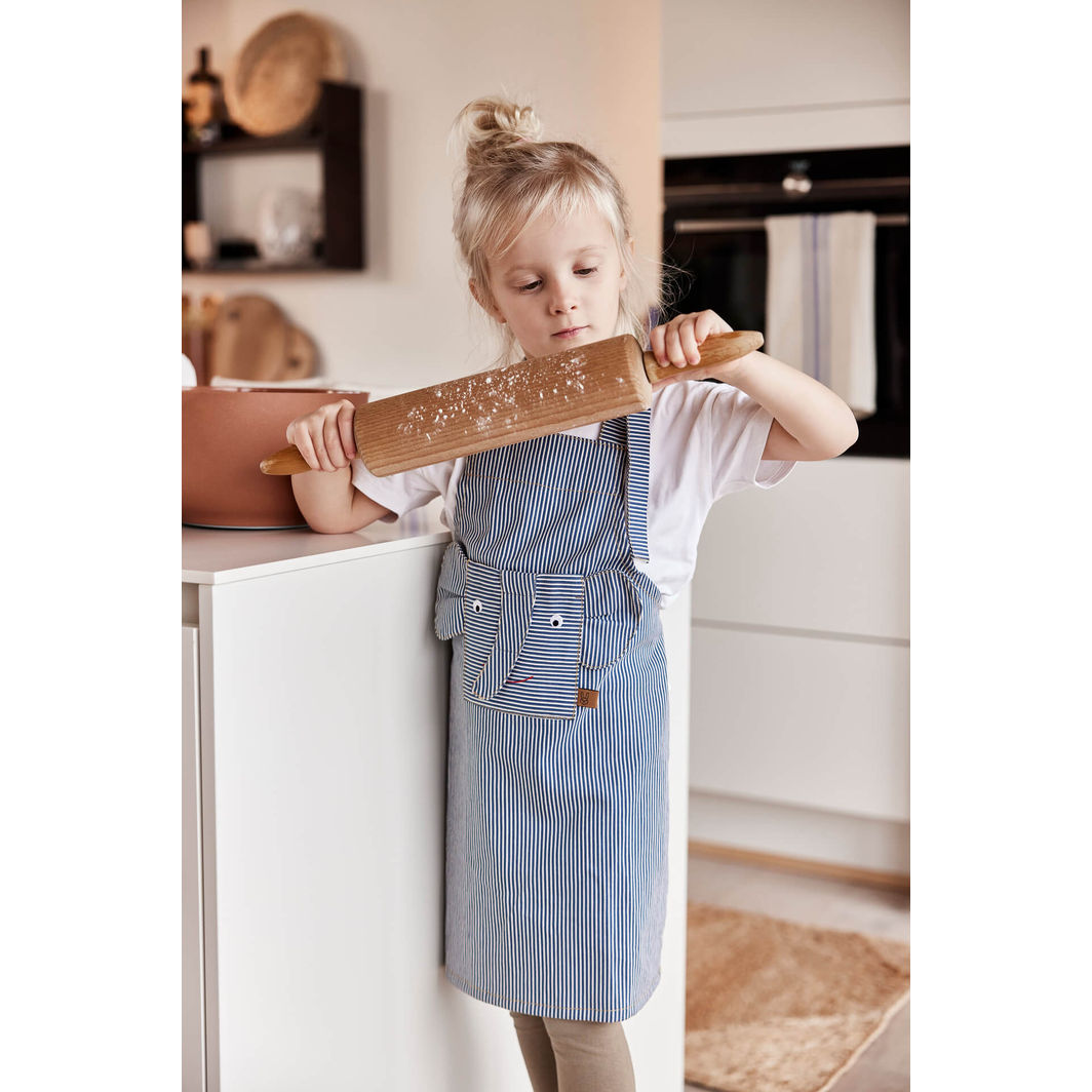 OYOY Förkläde för barn, Randig Denim Elefant