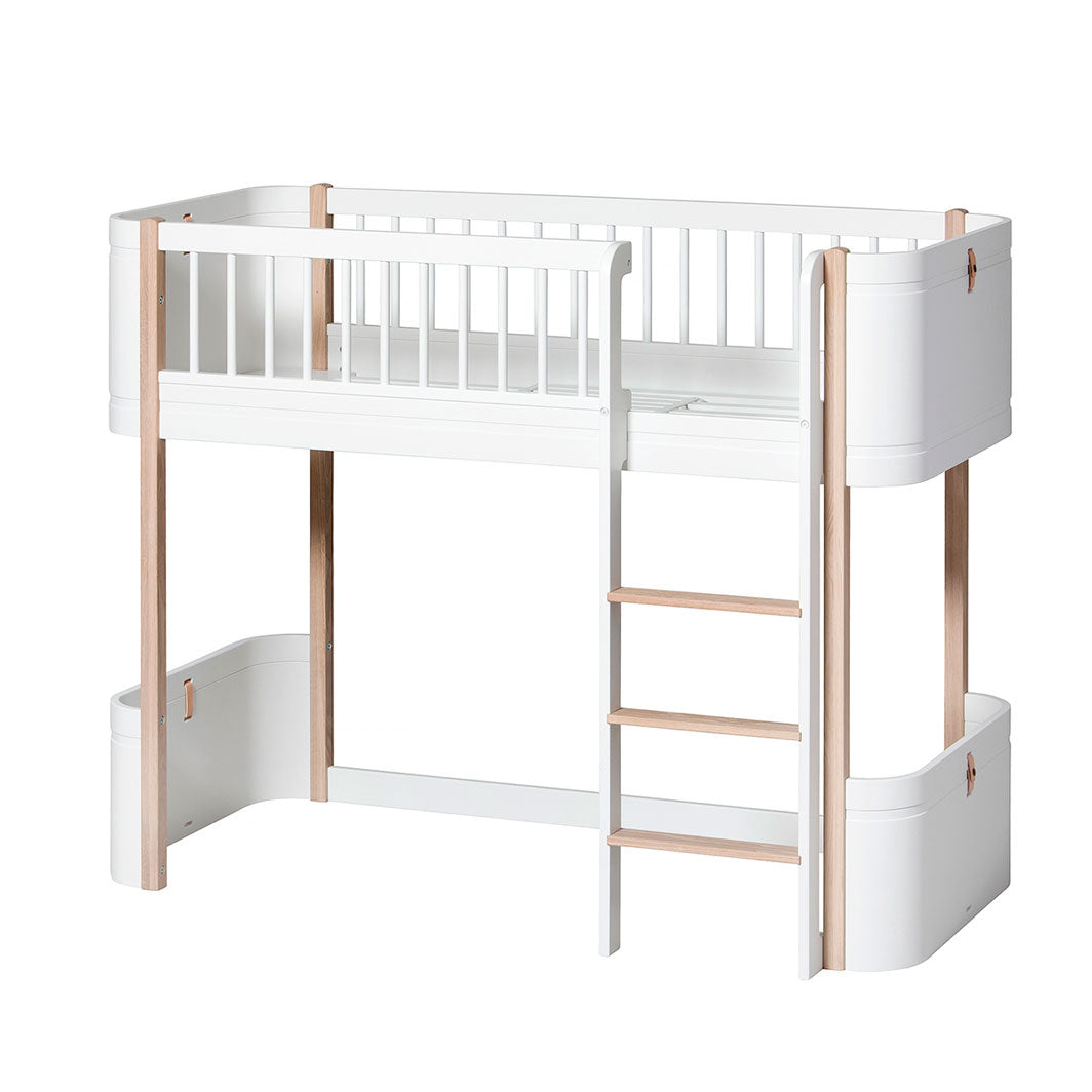 Oliver Furniture, Ombyggnadssats, från Wood Mini+ Spjälsäng Basic till halvhög säng - vit/ek