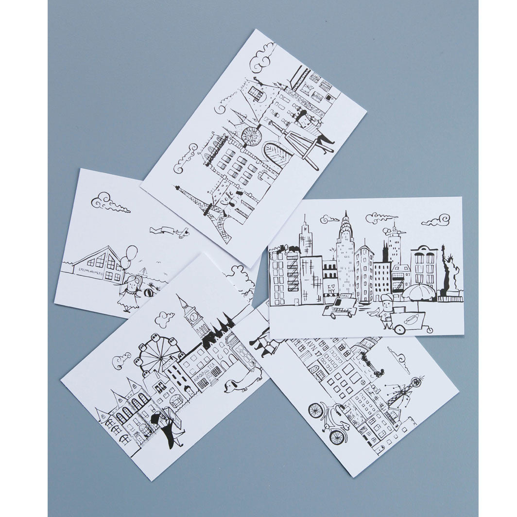 Lirum Larum Leg vykort, Special Edition, 5 st. - Storstäder