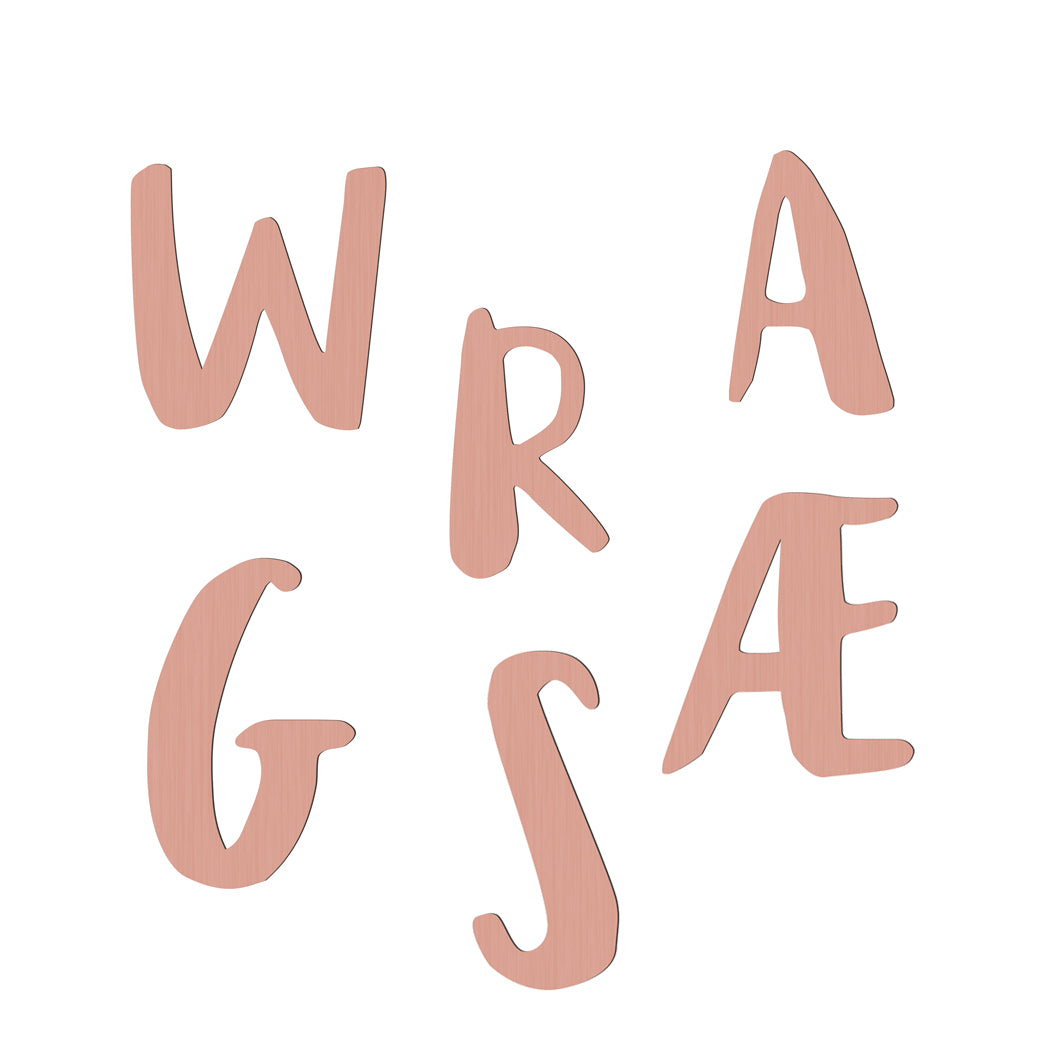 Sebra bogstaver i træ, A - Å - Watermelon pink