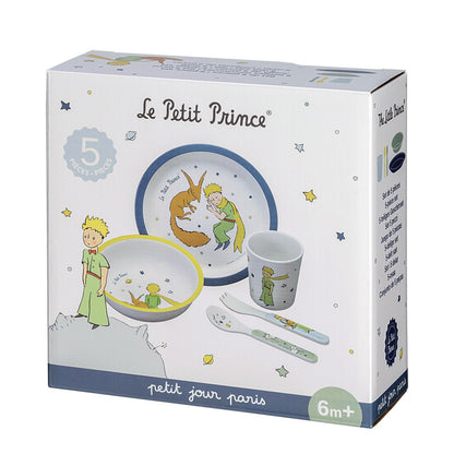 Petit Jour Paris barnservis i presentask med 5 delar, Den lille prinsen - Blå