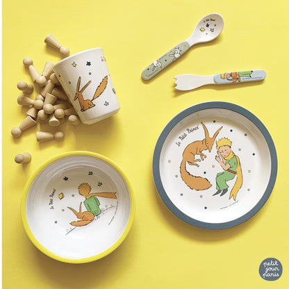 Petit Jour Paris barnservis i presentask med 5 delar, Den lille prinsen - Blå