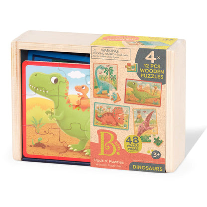 B Toys Pussel, 4-i-ett - Dino
