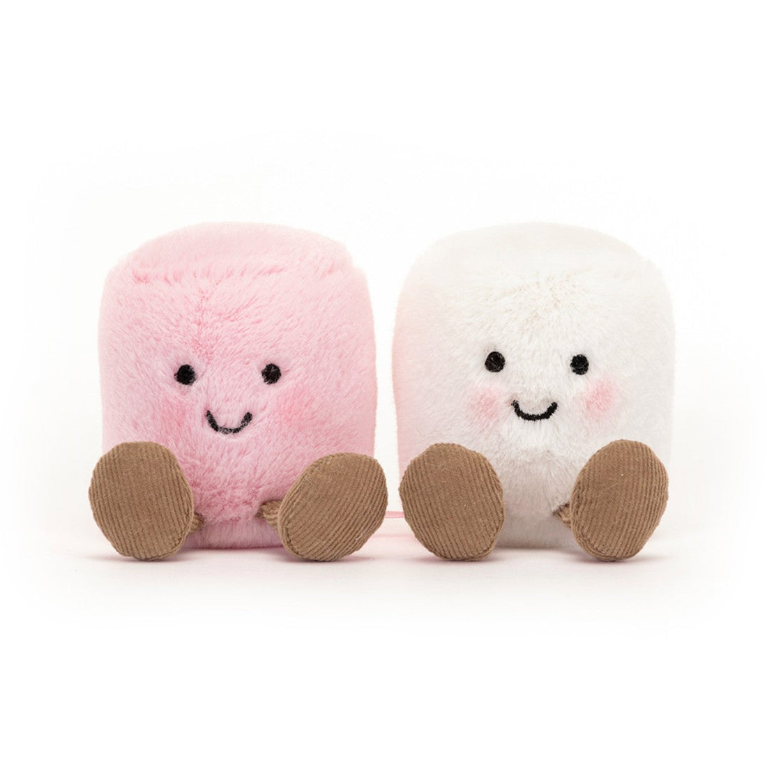 Jellycat gosedjur, Amuseable Fun, Amuseable vit och rosa marshmallow - 15 cm