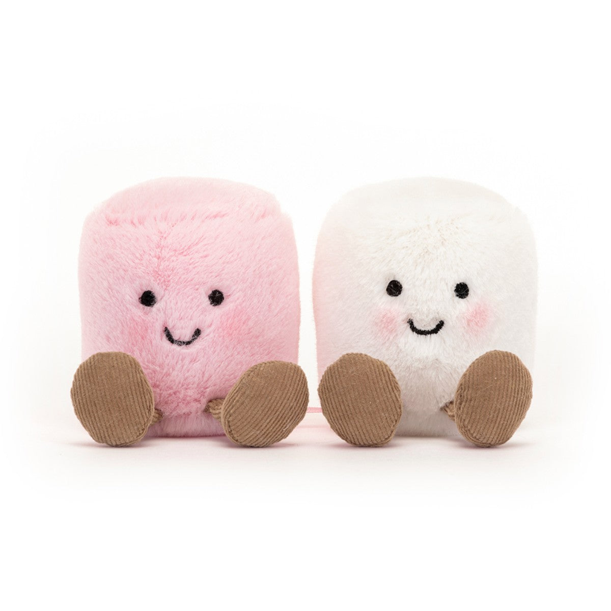 Jellycat gosedjur, Amuseable Fun, Amuseable vit och rosa marshmallow - 15 cm