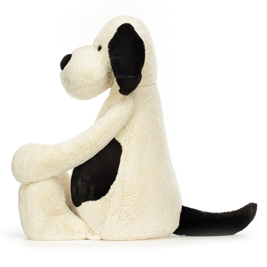 Jellycat gosedjur, Bashful hund, kräm/svart, verkligt stor hund - 108 cm