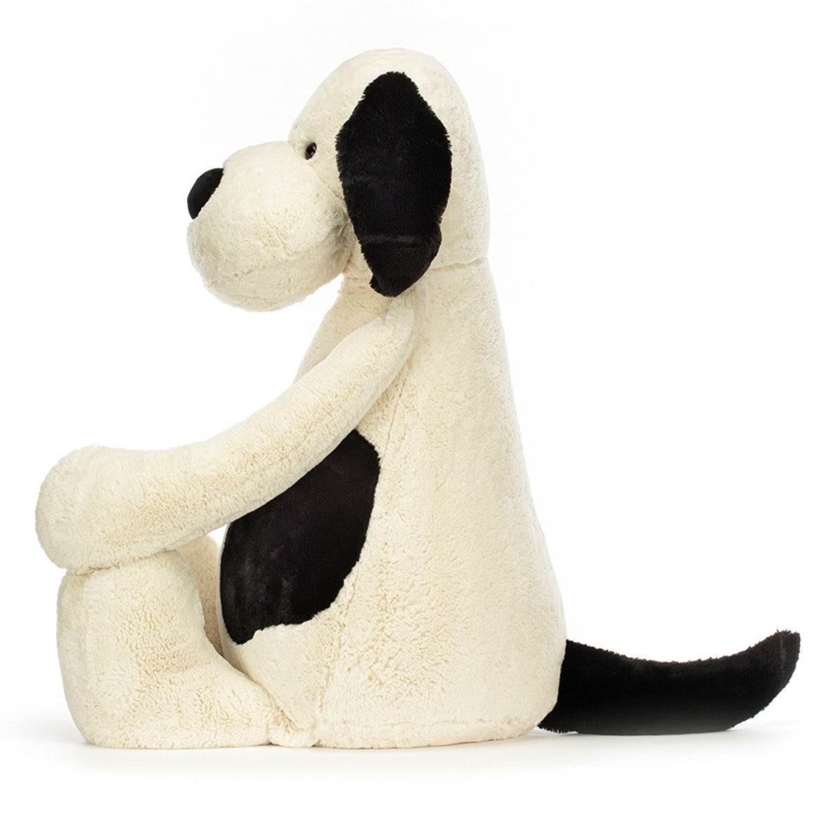 Jellycat gosedjur, Bashful hund, kräm/svart, verkligt stor hund - 108 cm