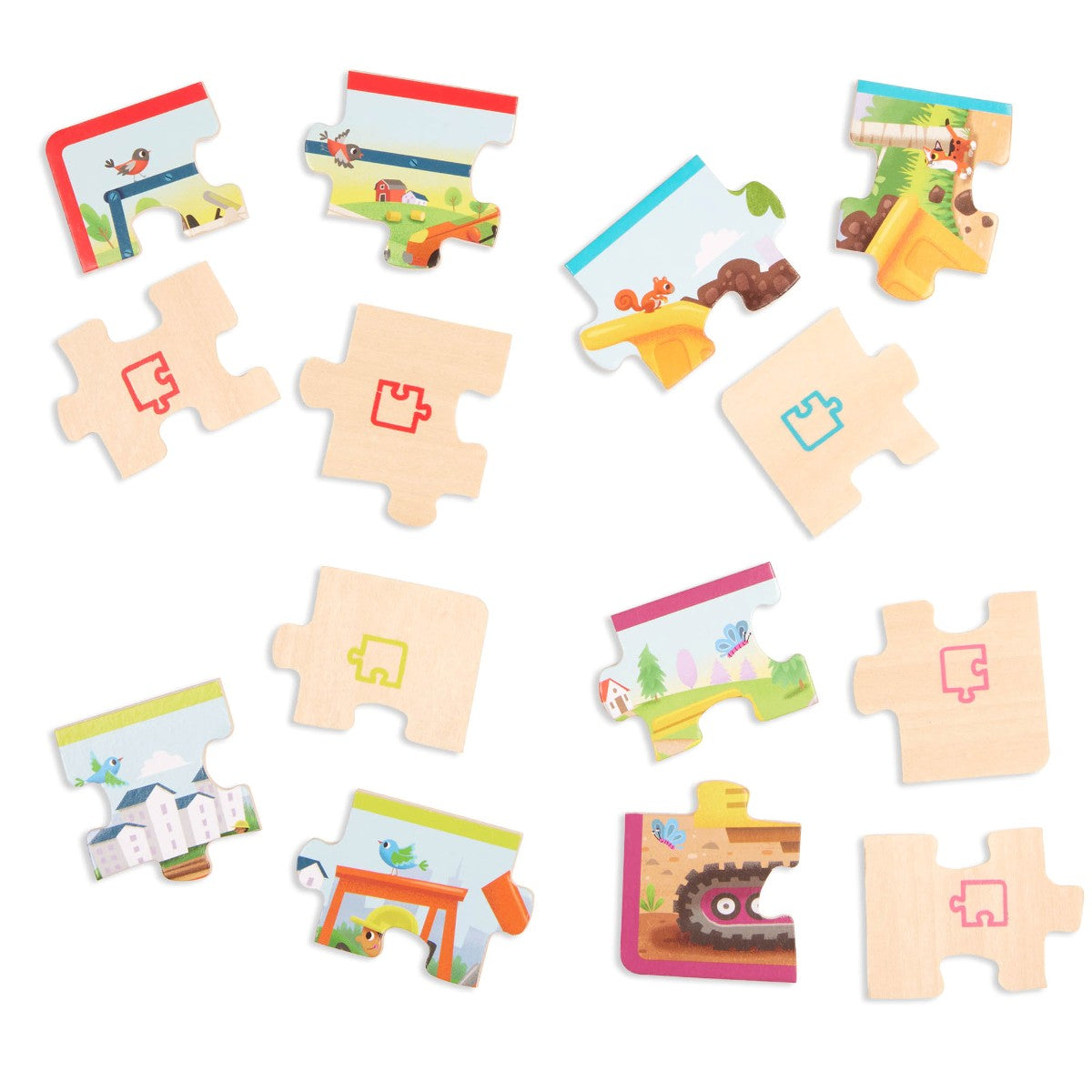 B Toys Pussel, 4-i-1 - Arbetsfordon