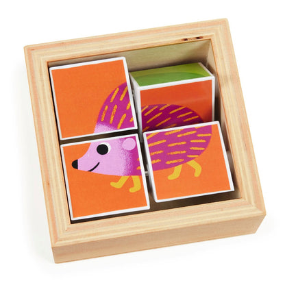 Djeco Vändpussel i trä med klossar