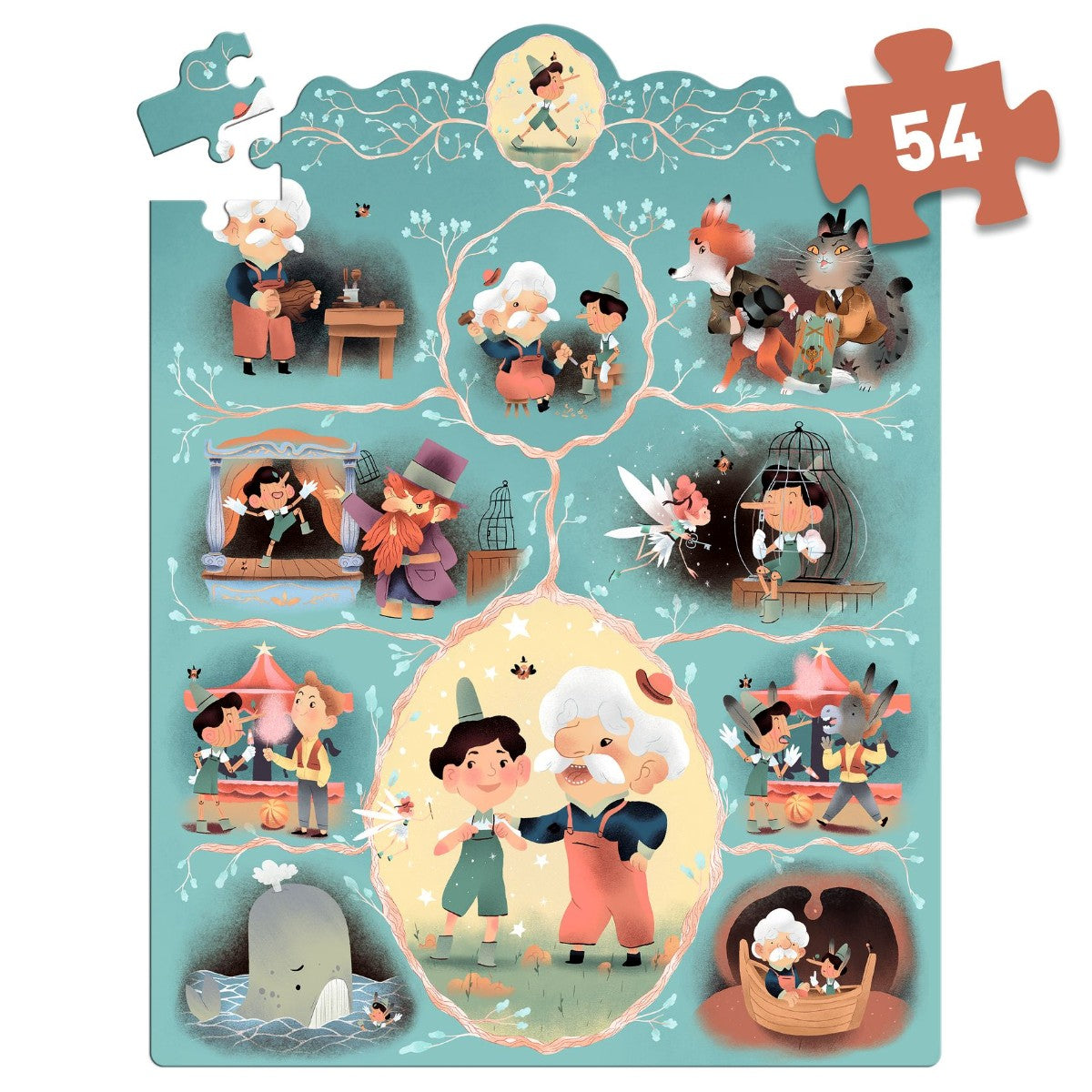 Djeco pussel, Story puzzle, Pinocchio - 54 bitar
