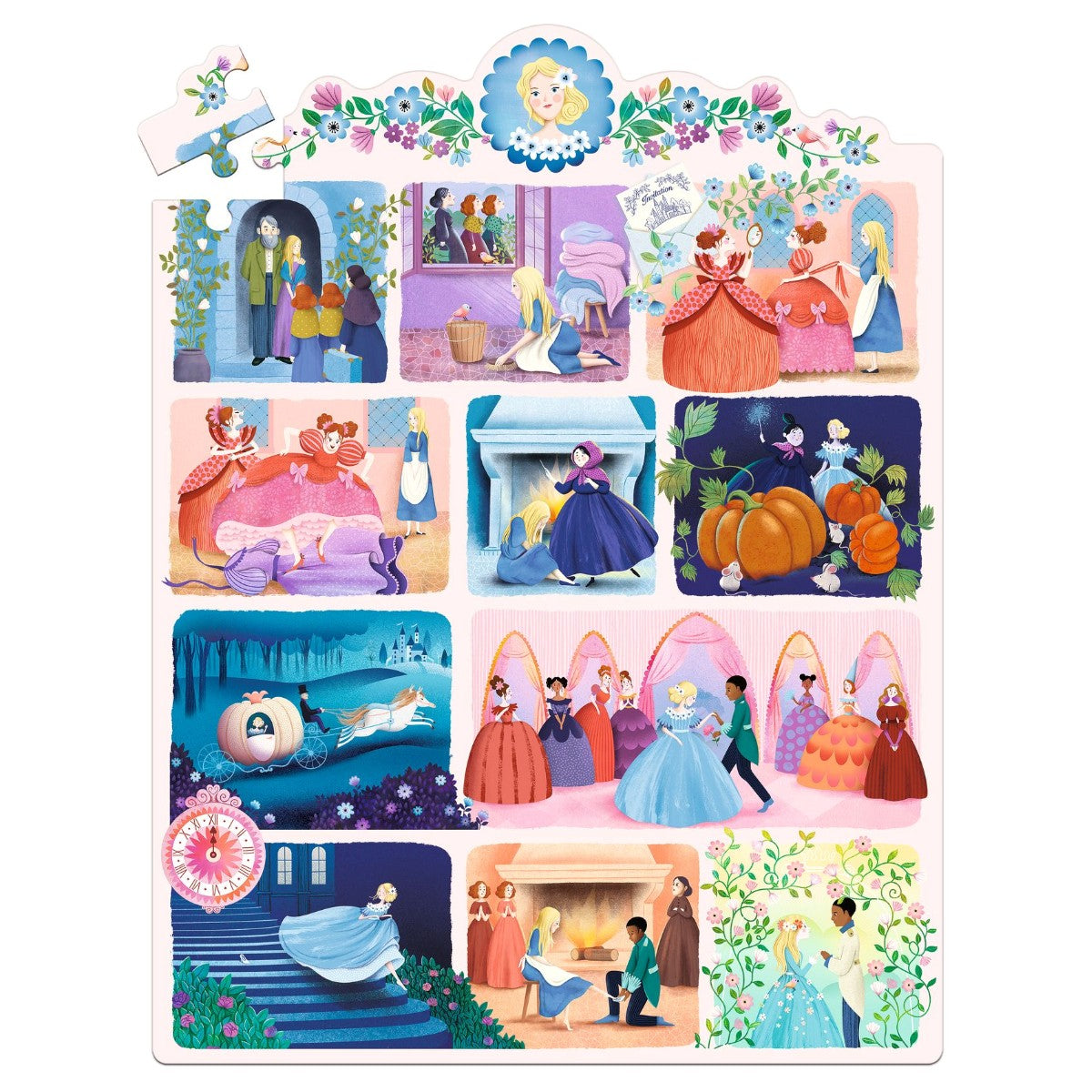 Djeco pussel, Story puzzle, Askungen - 54 bitar