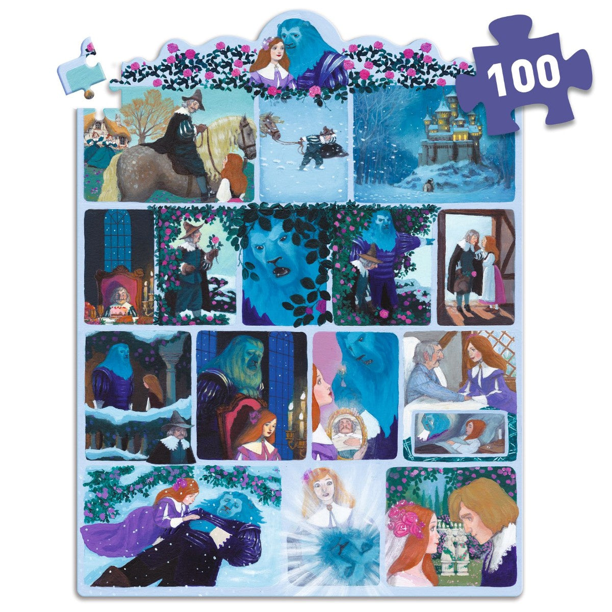 Djeco pussel, Story puzzle, Skönheten och odjuret - 100 bitar