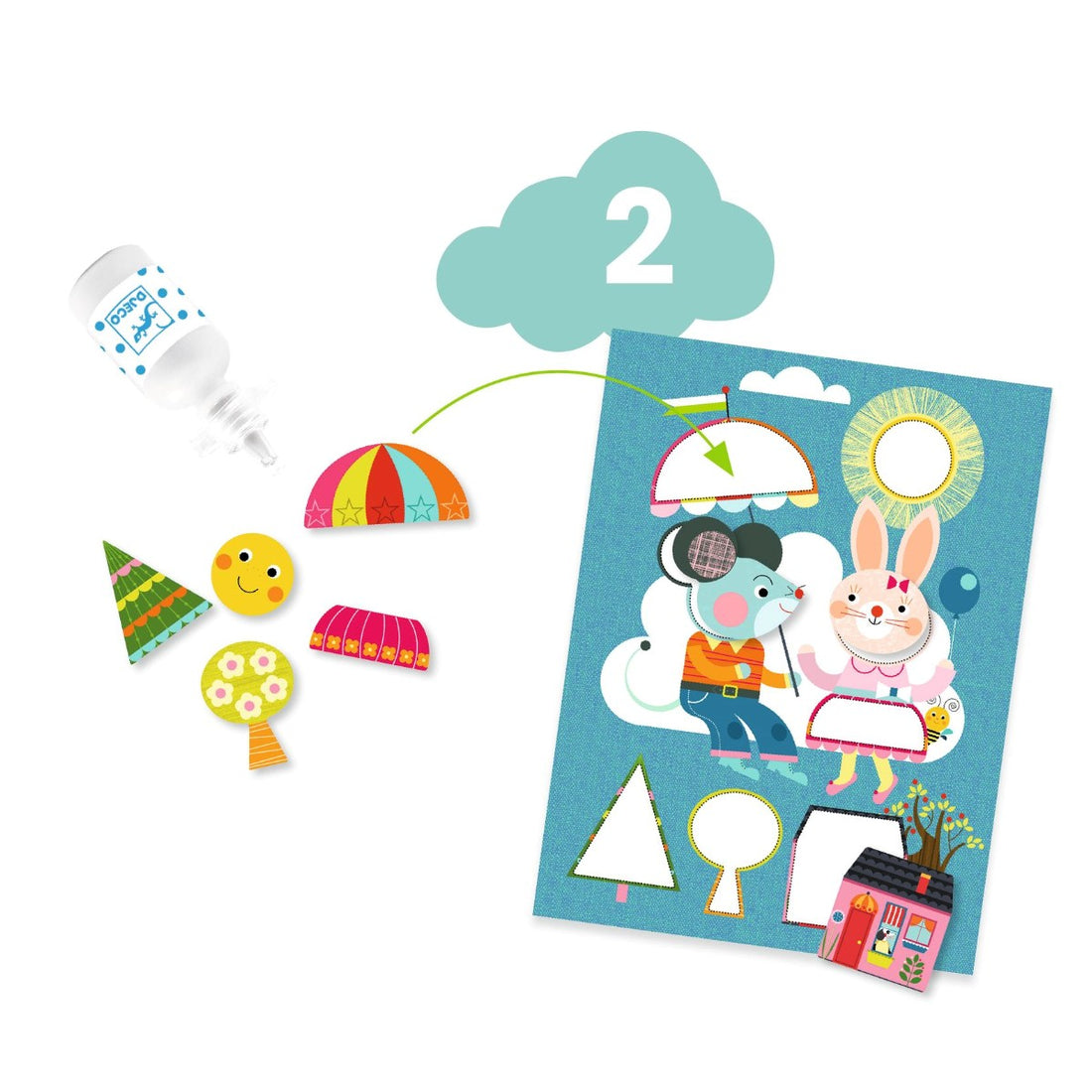 Djeco kreativ aktivitetslåda, Katten och hennes vänner – Från 18 månader