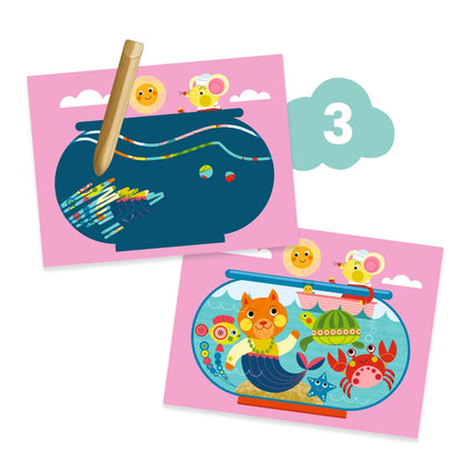 Djeco kreativ aktivitetslåda, Katten och hennes vänner – Från 18 månader